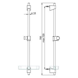 Hansa BasicJet Wandstange 4471 Chrom... HANSA-44710300 4057304002540 (Abb. 1)