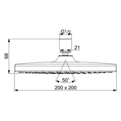 Hansa BasicJet Kopfbrause Style 4474 1-strahlig 200x200mm Chrom... HANSA-44740200 4057304015922 (Abb. 1)