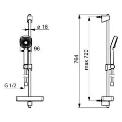 Hansa BasicJet Style Wandstangengarnitur, 3-strahlig, Chrom, 44770131... HANSA-44770131 4057304011085 (Abb. 1)