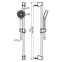 Hansa BasicJet Wandstangengarnitur, 1-strahlig, Chrom, 44780213... HANSA-44780213 4057304002465 (Abb. 1)