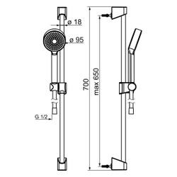 Hansa BasicJet Eco Wandstangengarnitur 4478 1-strahlig Chrom... HANSA-44780413 4057304018534 (Abb. 1)