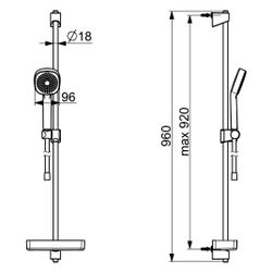 Hansa BasicJet Wandstangengarnitur Style 4479 1-strahlig Chrom... HANSA-44790111 4057304011108 (Abb. 1)