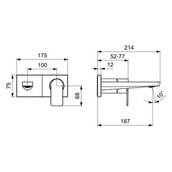 Hansa Stela Einhebelmischer Fertigset für Waschtisch-Batterie 4490 Rosette eckig Auslad... HANSA-44902173 4057304015236 (Abb. 1)