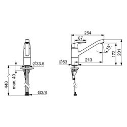 Hansa Pinto Einhebel-Küchenarmatur, Ausladung 213mm, DN 15, Chrom, 45082293... HANSA-45082293 4057304014727 (Abb. 1)