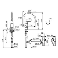 Hansa Care Einhebel-Küchenarmatur, 230/9V, Bluetooth, Ausladung 178mm, Chrom, 46142009... HANSA-46142009 4057304019685 (Abb. 1)