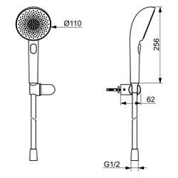 Hansa Aurelia Handbrausegarnitur 3-strahlig, 110mm, mit Anti-Kalk-Technik, Bronze geb... HANSA-4717012081 4057304021503 (Abb. 1)