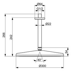 Hansa Aurelia Kopfbrause 1-strahlig, rund, D 300mm, Decke, schwenkbares Kugelgelenk, ... HANSA-4727030033 4057304021237 (Abb. 1)
