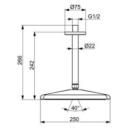 Hansa Aurelia Kopfbrause 1-strahlig, eckig, 250x250mm, Decke, schwenkbares Kugelgelen... HANSA-4727034033 4057304021299 (Abb. 1)