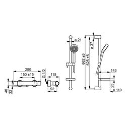 Hansa Prisma Brausebatterie mit Brausegarnitur 4808 1-strahlig DN15 Chrom... HANSA-48080121 4015474259317 (Abb. 1)