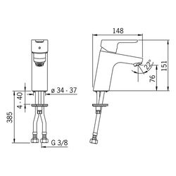 Hansa Primo XL Einhebel-Waschtischbatterie, Ausladung 111mm, DN 15, Chrom, 49372203... HANSA-49372203 4015474262096 (Abb. 1)