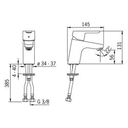 Hansa Primo Einhebel-Waschtischbatterie, Ausladung 107mm, DN 15, Chrom, 49422203... HANSA-49422203 4015474255098 (Abb. 1)