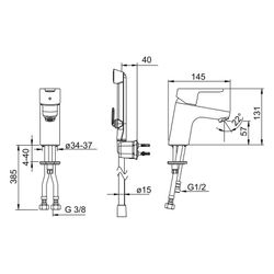 Hansa Primo Einhebel-Waschtischbatterie, Ausladung 107mm, DN 15, Chrom, 49462203... HANSA-49462203 4015474269064 (Abb. 1)