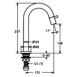 Hansa Nova Style Einhebel-Waschtischbatterie, Ausladung 131mm, DN 15, Chrom, 50918101... HANSA-50918101 4015474171671 (Abb. 1)