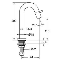 Hansa Nova Einhebel-Waschtischbatterie, Ausladung 94mm, DN 15, Matt-Schwarz, 50938101... HANSA-5093810133 4057304015762 (Abb. 1)