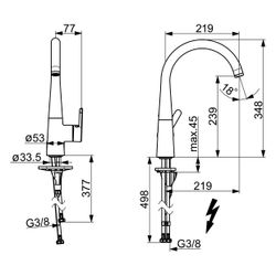 Hansa Designo Style Einhebel-Küchenarmatur, Niederdruck, Ausladung 200mm, DN 15, Chrom... HANSA-51021183 4057304007064 (Abb. 1)