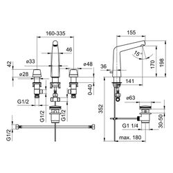 Hansa Designo Waschtischbatterie Style 5105 Zugstangenablaufgarnitur Ausladung 141mm DN... HANSA-51052183 4057304006708 (Abb. 1)
