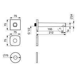 Hansa Designo Style Auslauf, Rosette soft edge, Ausladung 195mm, DN 15, Chrom, 51162180... HANSA-51162180 4057304006975 (Abb. 1)