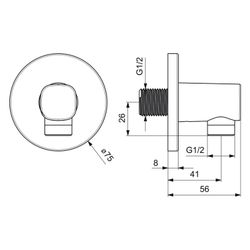 Hansa Living Wandanschlussbogen 5118 Rosette rund G1/2 DN15 Chrom... HANSA-51180163 4057304007958 (Abb. 1)