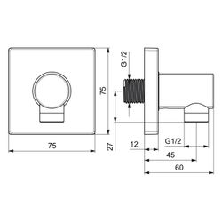 Hansa Wandanschlussbogen 5118 Rosette eckig G1/2 DN15 Chrom... HANSA-51180170 4015474173101 (Abb. 1)