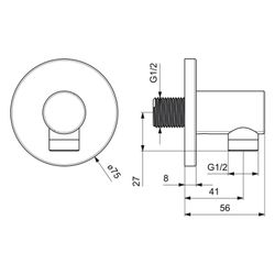 Hansa Wandanschlussbogen 5118 Rosette rund G1/2 DN15 Chrom... HANSA-51180173 4015474250154 (Abb. 1)