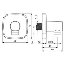 Hansa Living Wandanschlussbogen soft edge 5118 Rosette soft edge G1/2 DN15 Chrom... HANSA-51180183 4057304007149 (Abb. 1)