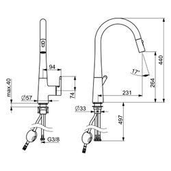 Hansa Designo Style Einhebel-Küchenarmatur, Ausladung 200mm, DN 15, Chrom, 51362283... HANSA-51362283 4057304007057 (Abb. 1)
