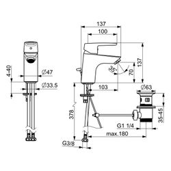 Hansa Polo Einhebel-Waschtischbatterie, Cold, Zugstangen-Ablaufgarnitur, Ausladung... HANSA-5140229300676 4057304002816 (Abb. 1)