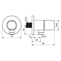 Hansa Living Wandanschlussbogen 5157 Rosette rund G1/2 DN15 Chrom... HANSA-51570163 4057304007972 (Abb. 1)