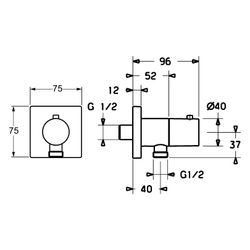 Hansa Wandanschlussbogen 5157 Rosette eckig G1/2 DN15 Chrom... HANSA-51570172 4015474188907 (Abb. 1)
