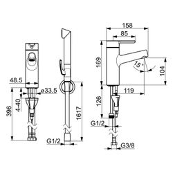 Hansa Designo Einhebelmischer Waschtischbatterie Style 5170 Ausladung 119mm DN15 Chrom... HANSA-51702201 4057304006357 (Abb. 1)