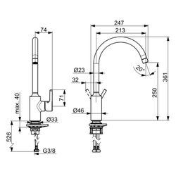Hansa Vantis Einhebel-Küchenarmatur Standmontage, schwenkbar, Matt-Schwarz, 522022673... HANSA-5220226733 4057304019852 (Abb. 1)