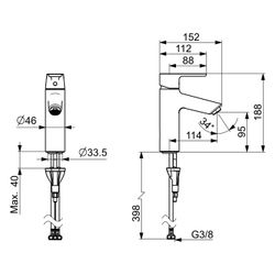 Hansa Vantis XL Einhebel-Waschtischbatterie, Ausladung 114mm, Chrom, 52372263... HANSA-52372263 4057304017131 (Abb. 1)