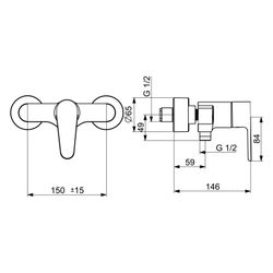 Hansa Vantis Einhebel-Brausebatterie, Chrom, 52450163... HANSA-52450163 4057304017292 (Abb. 1)