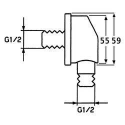 Hansa Wandanschlussbogen, Rosette rund, DN 15, Chrom, 52520100... HANSA-52520100 4015474069589 (Abb. 1)