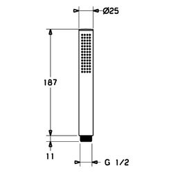 Hansa Stilo Handbrause, 1-strahlig, Chrom, 54390100... HANSA-54390100 4015474196377 (Abb. 1)