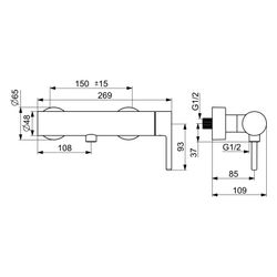 Hansa Vantis Style Einhebel-Brausebatterie, Chrom, 54450107... HANSA-54450107 4057304017551 (Abb. 1)