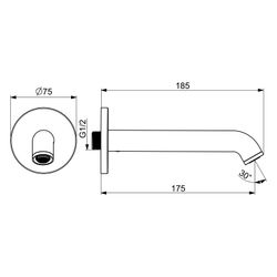 Hansa Vantis Style Auslauf, Cascade Strahlregler, DN 15, 175mm, Messing, Matt-Schwarz... HANSA-5450210033 4057304020087 (Abb. 1)