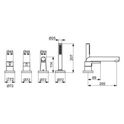 Hansa Vantis Style Einhebel-Wannenarmatur, Wannenrandmontage, 1-strahlig, 4-Loch, 205... HANSA-5471900733 4057304025518 (Abb. 1)