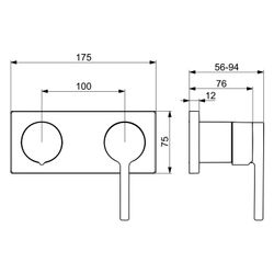 Hansa Vantis Style Einhebel-Wannen- und Brausearmatur, Unterputz, Rosette eckig, Matt... HANSA-5482900733 4057304024962 (Abb. 1)