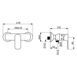 Hansa Basic Einhebelmischer Brausebatterie, DN 15, Chrom, 55450103... HANSA-55450103 4057304019050 (Abb. 1)