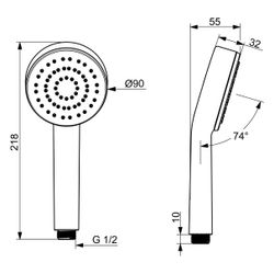 Hansa Basic Handbrause, 1-strahlig, Chrom, 55610100... HANSA-55610100 4057304019104 (Abb. 1)