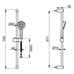 Hansa Basic Wandstangengarnitur, 1-strahlig, DN 15, Chrom, 55780113... HANSA-55780113 4057304019128 (Abb. 1)