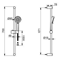 Hansa Basic Wandstangengarnitur, 3-strahlig, DN 15, Chrom, 55780133... HANSA-55780133 4057304019135 (Abb. 1)
