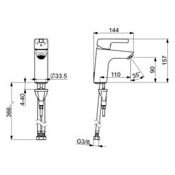 Hansa Paleno XL Einhebel-Waschtischarmatur Standmontage, Ausladung 110mm, DN 15, Chrom,... HANSA-56422203 4057304012013 (Abb. 1)