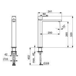 Hansa Stela Einhebel-Waschtischbatterie, Ausladung 241mm, Chrom, 57102273... HANSA-57102273 4057304015205 (Abb. 1)