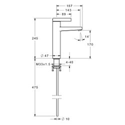 Hansa Loft Einhebelmischer Waschtischbatterie 5756 Kupferrohr Ausladung 143mm DN15 Chro... HANSA-57562103 4015474263512 (Abb. 1)