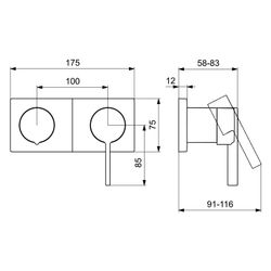 Hansa Loft Einhebelmischer Fertigmontageset für Wanne/Brause 5764 Rosette eckig 4.0 Pla... HANSA-57649583 4057304014802 (Abb. 1)