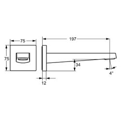 Hansa Loft Auslauf, Rosette eckig/rund, Länge 197mm, Ausladung 197mm, DN 15, Matt-Sch... HANSA-5765210033 4057304015717 (Abb. 1)