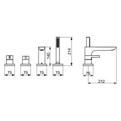 Hansa Loft Einhebelmischer Fertigmontageset für Wanne/Brause 5775 Rosette eckig 1-strah... HANSA-57752483 4057304014499 (Abb. 1)
