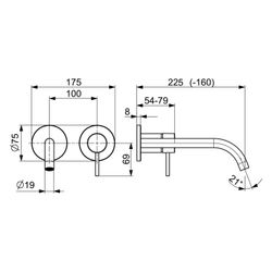 Hansa Public Waschtisch-Einhebelmischer Fertigmontageset, Wandmontage, Ausladung 160-... HANSA-5793213180 4057304022432 (Abb. 1)